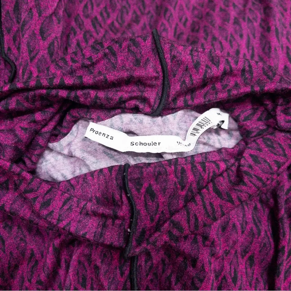 Proenza Schouler White Label Marble Mesh Turtleneck Midi Dress M Jersey Stretch - Picture 5 of 11